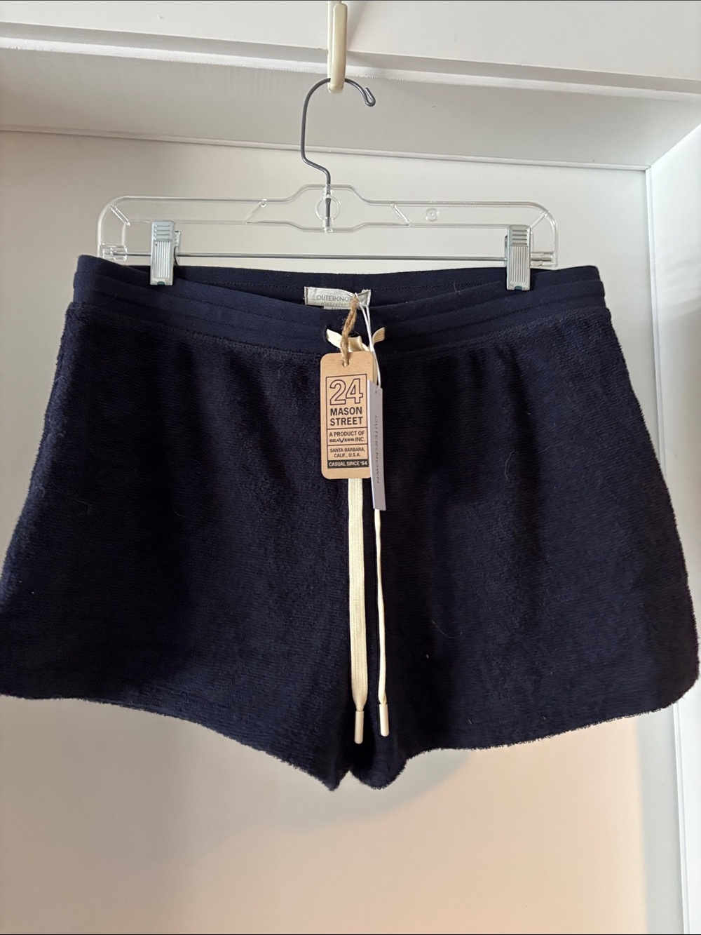 Outerknown Navy Terry Drawstring Athletic Shorts